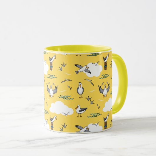 Koel vlootsluik van zeemijlen gele hemel en wolken mok (Voorkant rechts)