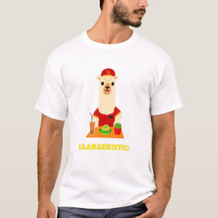 Koel voedsel lama met een Pet-thema voor feestdage T-shirt