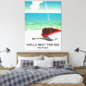Koel-volgende-de-Zee Norfolk Beach reisposter Canvas Afdruk (Insitu (Slaapkamer))