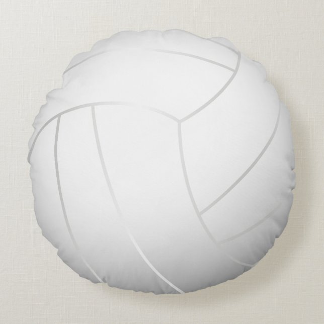 Koel Volleybal (witte kleur) Rond Kussen (Voorkant)