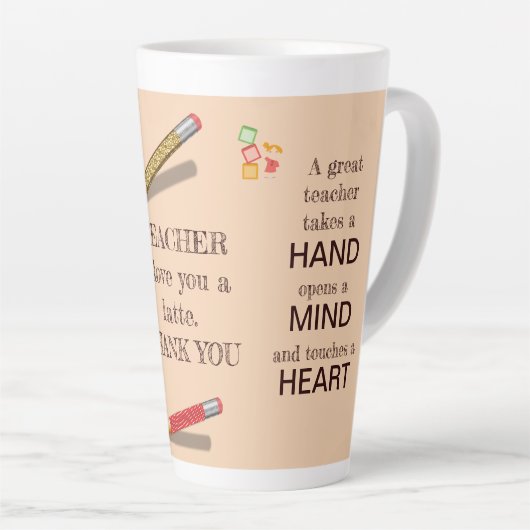 Koel voor een geweldige lerarenwaardering waar ik  latte mok (Rechterhoek)