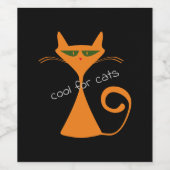 Koel voor katten wijn etiket (Enkel label)
