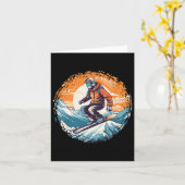 Koel voor snowboard en skiliefhebber in de witte b kaart (Gele Bloem)