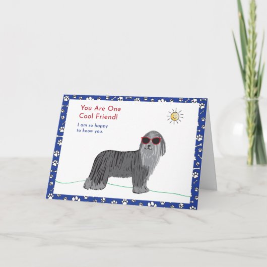 Koel vriend hond kaart (Voorkant)