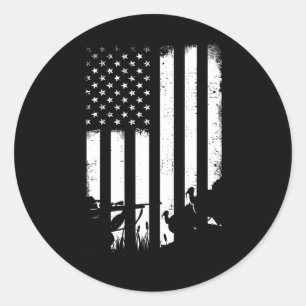 Koel VS-vlag Turkije jaagd Ronde Sticker