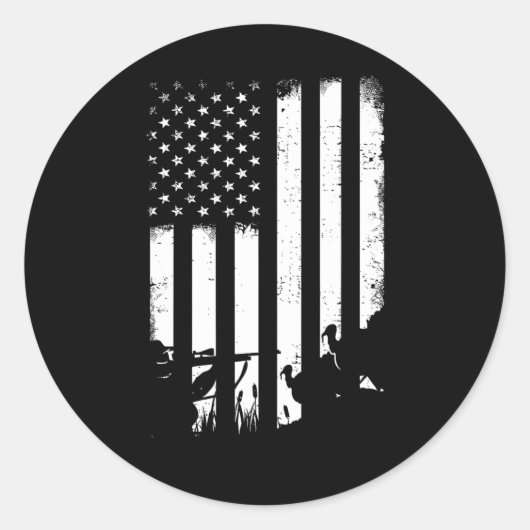 Koel VS-vlag Turkije jaagd Ronde Sticker (Voorkant)