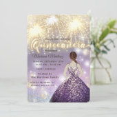 Koel vuurwerk glitter elegante gouden sprankeling kaart (Staand voorkant)