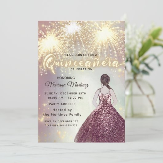 Koel vuurwerk glitter elegante gouden sprankeling kaart (Staand voorkant)