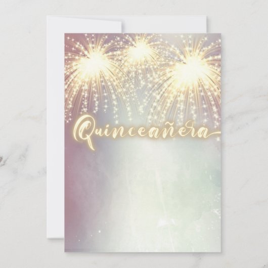 Koel vuurwerk glitter elegante gouden sprankeling kaart (Achterkant)