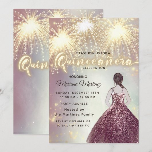 Koel vuurwerk glitter elegante gouden sprankeling kaart (Voorkant / Achterkant)