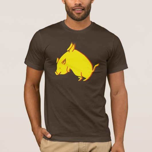 Koel wanneer varkens naar het varken vliegen Funny T-shirt (Voorkant)