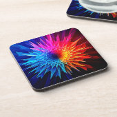 Koel Warm Spikey Starburst Kunst Bier Onderzetter (Linkerzijde)