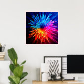 Koel Warm Spikey Starburst Kunst Poster (Thuiskantoor)