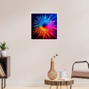 Koel Warm Spikey Starburst Kunst Poster