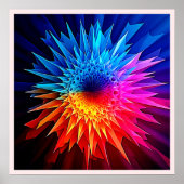 Koel Warm Spikey Starburst Kunst Poster (Voorkant)
