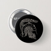 Koel Warrior Metallic Drakenhelm Ronde Button 5,7 Cm (Voorkant /achterkant)