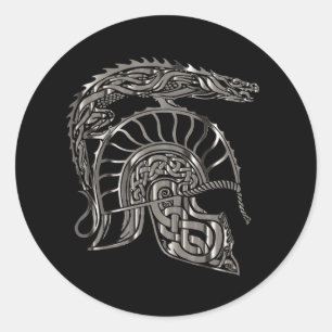 Koel Warrior Metallic Drakenhelm Ronde Sticker