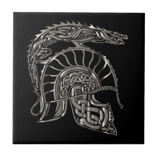 Koel Warrior Metallic Drakenhelm Tegeltje