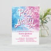 Koel water zwembad party script wervelt roze Sweet Kaart (Staand voorkant)