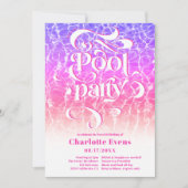 Koel water zwembad party script wervelt roze Sweet Kaart (Voorkant)