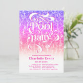 Koel water zwembad party script wervelt roze Sweet Kaart (Staand voorkant)