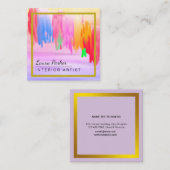 Koel Waterverf Abstracte schilderkunst Vierkante Visitekaartje (Voorkant / Achterkant)