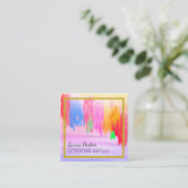 Koel Waterverf Abstracte schilderkunst Vierkante Visitekaartje (Staand voorkant)