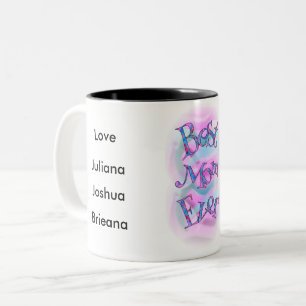 Koel Waterverf Beste mama ooit Gepersonaliseer Tweekleurige Koffiemok