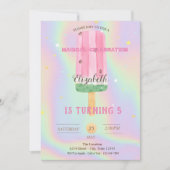 Koel Waterverf Ice crème Holographic Birthday Kaart (Voorkant)