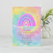 Koel Waterverf Regenboogtijk Dye Birthday Kaart (Staand voorkant)