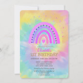 Koel Waterverf Regenboogtijk Dye Birthday Kaart (Voorkant)