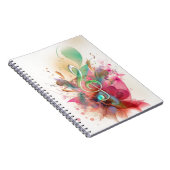 Koel waterverven met verdrievoudigde muzieknoten notitieboek (Rechterzijde)