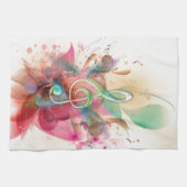 Koel waterverven met verdrievoudigde muzieknoten theedoek (Horizontaal)