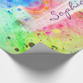 Koel waterverven pauw veren abstract patroon cadeaupapier (Hoek)