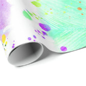 Koel waterverven pauw veren abstract patroon cadeaupapier (Rol Hoek)