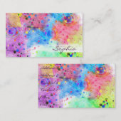 Koel waterverven pauw veren abstract patroon visitekaartje (Voorkant / Achterkant)