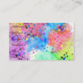 Koel waterverven pauw veren abstract patroon visitekaartje (Achterkant)