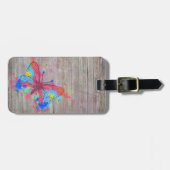 Koel waterverven splatten  vlinder bagagelabel (Voorkant horizontaal)