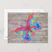 Koel waterverven splatten  vlinder briefkaart (Voorkant / Achterkant)