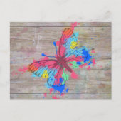 Koel waterverven splatten  vlinder briefkaart (Voorkant)