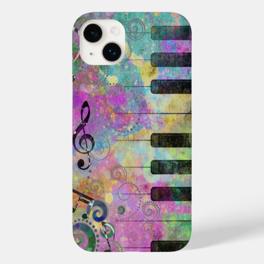 Koel Waterverven Spletters kleurrijke piano Case-Mate iPhone Case (Achterkant)