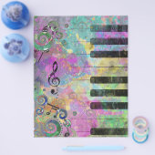 Koel Waterverven Spletters kleurrijke piano Flyer (Enkel)