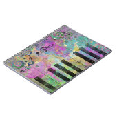 Koel Waterverven Spletters kleurrijke piano Notitieboek (Linkerzijde)