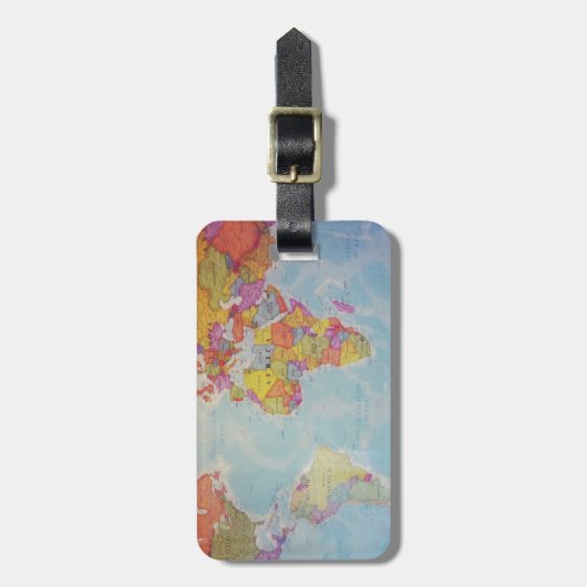 Koel Wereldkaart Bagagelabel (Voorkant verticaal)