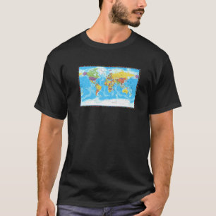 Koel Wereldkaart met vlaggen van wereldlanden Graf T-shirt