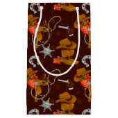 Koel Western cowboypatroon getild Klein Cadeauzakje (Voorkant)