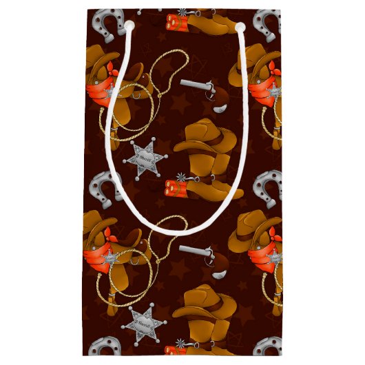 Koel Western cowboypatroon getild Klein Cadeauzakje (Voorkant)