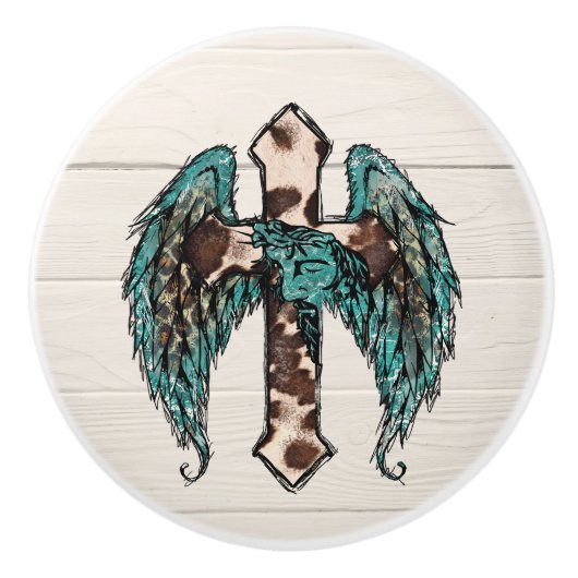 Koel, Western kruisen Keramische Knop (Voorkant)