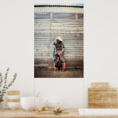 Koel Western meisje met een Turkse fotografie Poster (Keuken)