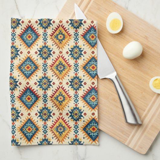 Koel Western tegelpatroon Theedoek (Quarter Fold)